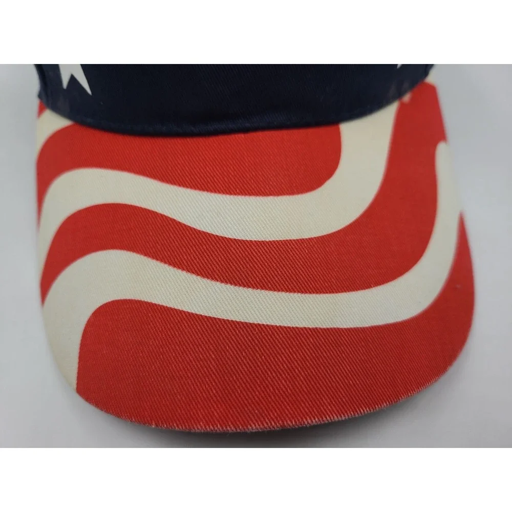 Vintage United States American Flag All Over Print Snapback Hat Cap USA Men Blue